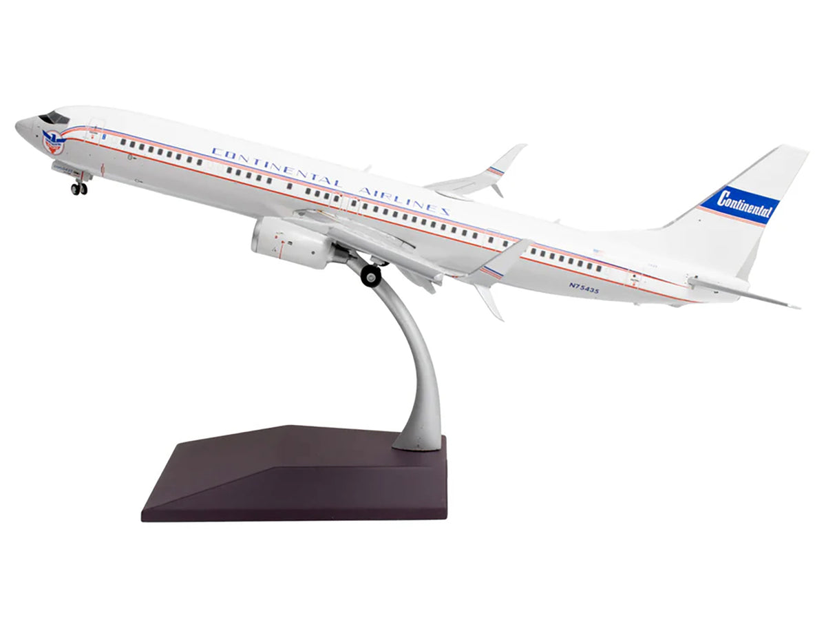 Boeing 737-900ER Commercial Aircraft with Flaps Down "Continental Airlines - United Airlines" (N75435) White with Red and Blue Stripes "Gemini 200" Series 1/200 Diecast Model Airplane