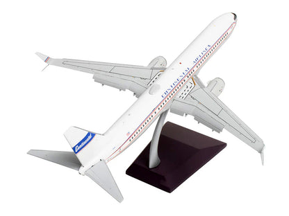 Boeing 737-900ER Commercial Aircraft with Flaps Down "Continental Airlines - United Airlines" (N75435) White with Red and Blue Stripes "Gemini 200" Series 1/200 Diecast Model Airplane