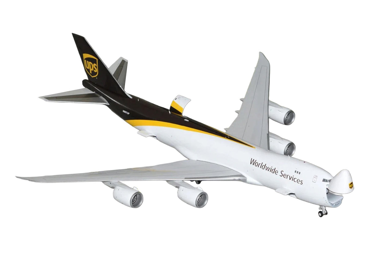 Boeing 747-8F Commercial Aircraft "UPS Worldwide Services" (N607UP) White with Brown Tail "Gemini 200 - Interactive Series" Series 1/200 Diecast Model