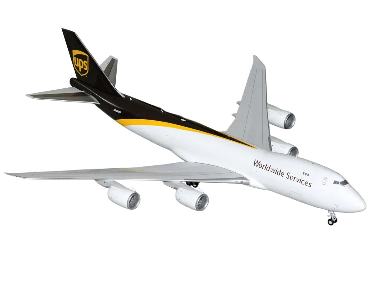 Boeing 747-8F Commercial Aircraft "UPS Worldwide Services" (N607UP) White with Brown Tail "Gemini 200" Series 1/200 Diecast Model