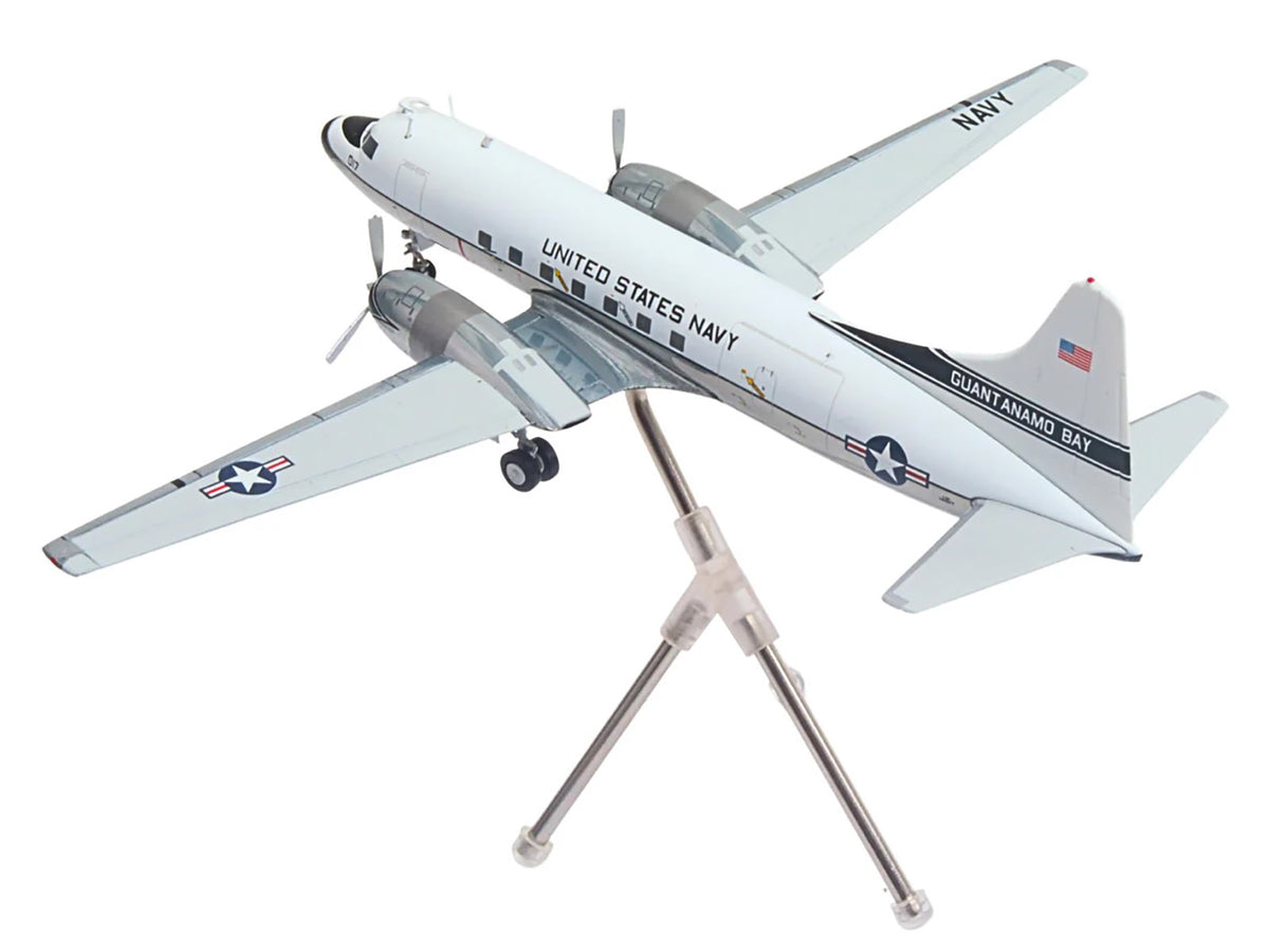 Convair C-131 Samaritan Transport Aircraft "United States Navy - NAS Guantanamo Bay" (141017) White and Gray "Gemini 200" Series 1/200 Diecast Model Airplane