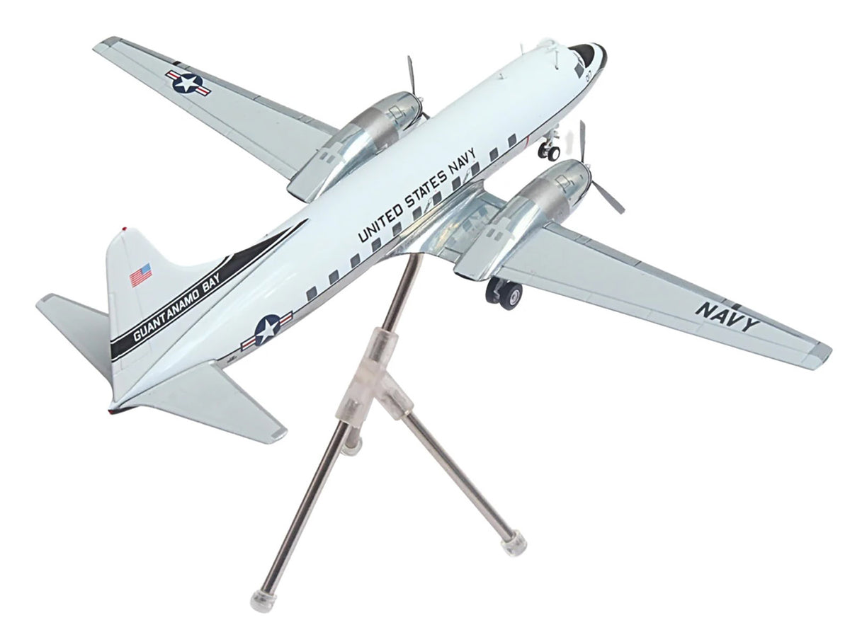 Convair C-131 Samaritan Transport Aircraft "United States Navy - NAS Guantanamo Bay" (141017) White and Gray "Gemini 200" Series 1/200 Diecast Model Airplane
