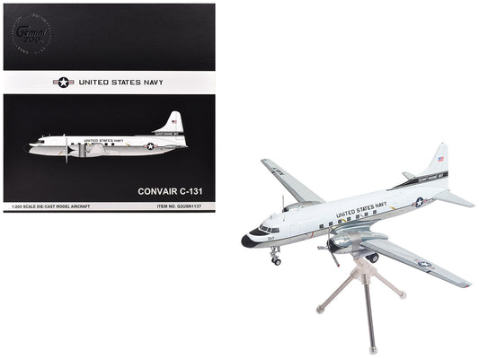 Convair C-131 Samaritan Transport Aircraft "United States Navy - NAS Guantanamo Bay" (141017) White and Gray "Gemini 200" Series 1/200 Diecast Model Airplane
