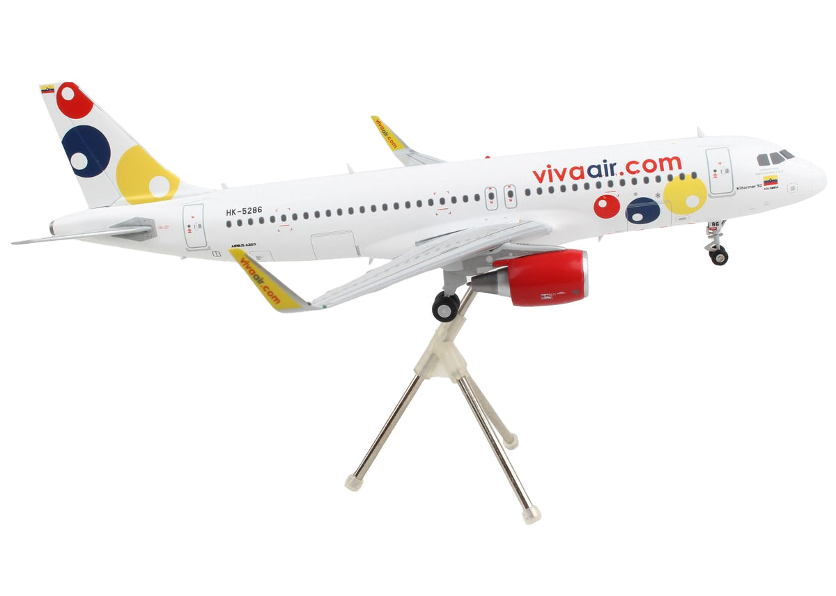 Airbus A320 Commercial Aircraft "Viva Air" White with Tail Graphics "Gemini 200" Series 1/200 Diecast Model Airplane