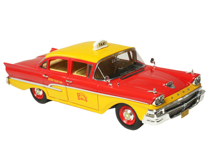 1958 Ford Custom 300 Taxi Cab "Kind Taxi Co." Red and Yellow with Yellow Interior Limited Edition to 200 pieces Worldwide 1/43 Model Car