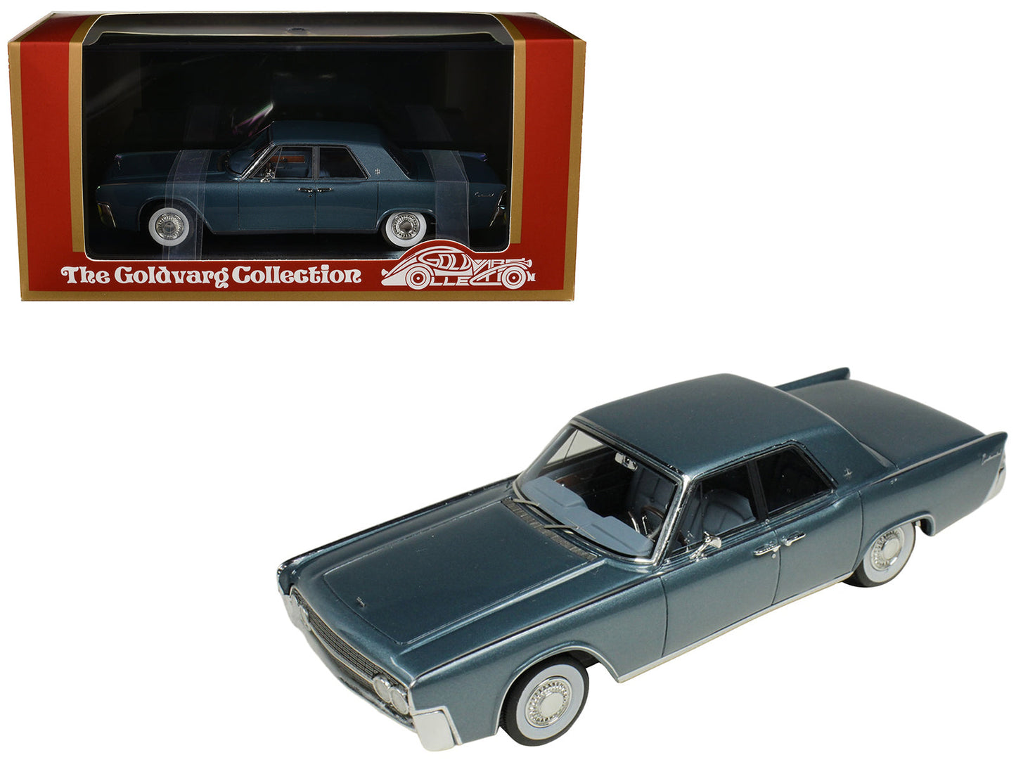 1962 Lincoln Continental Oxford Gray Metallic with Blue Interior Limited Edition to 200 pieces Worldwide 1/43 Model Car
