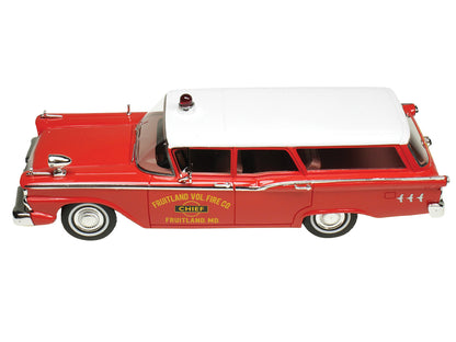 1959 Ford Country Squire "Fruitland MD Fire Chief" Red with White Top Limited Edition to 200 pieces Worldwide 1/43 Model Car