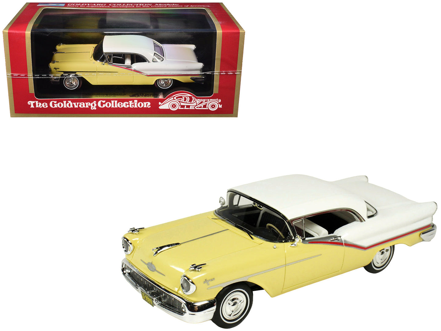 1957 Oldsmobile Starfire Coronado Yellow and Alcan White Limited Edition to 200 pieces Worldwide 1/43 Model Car