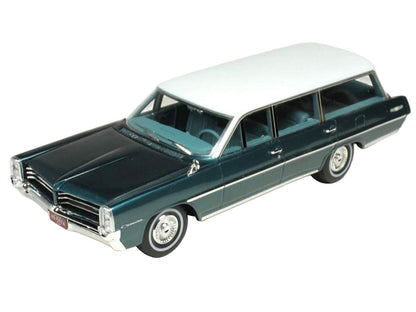 1964 Pontiac Safari Gulfstream Aqua Metallic with White Top and Blue Interior Limited Edition to 200 pieces Worldwide 1/43 Model Car