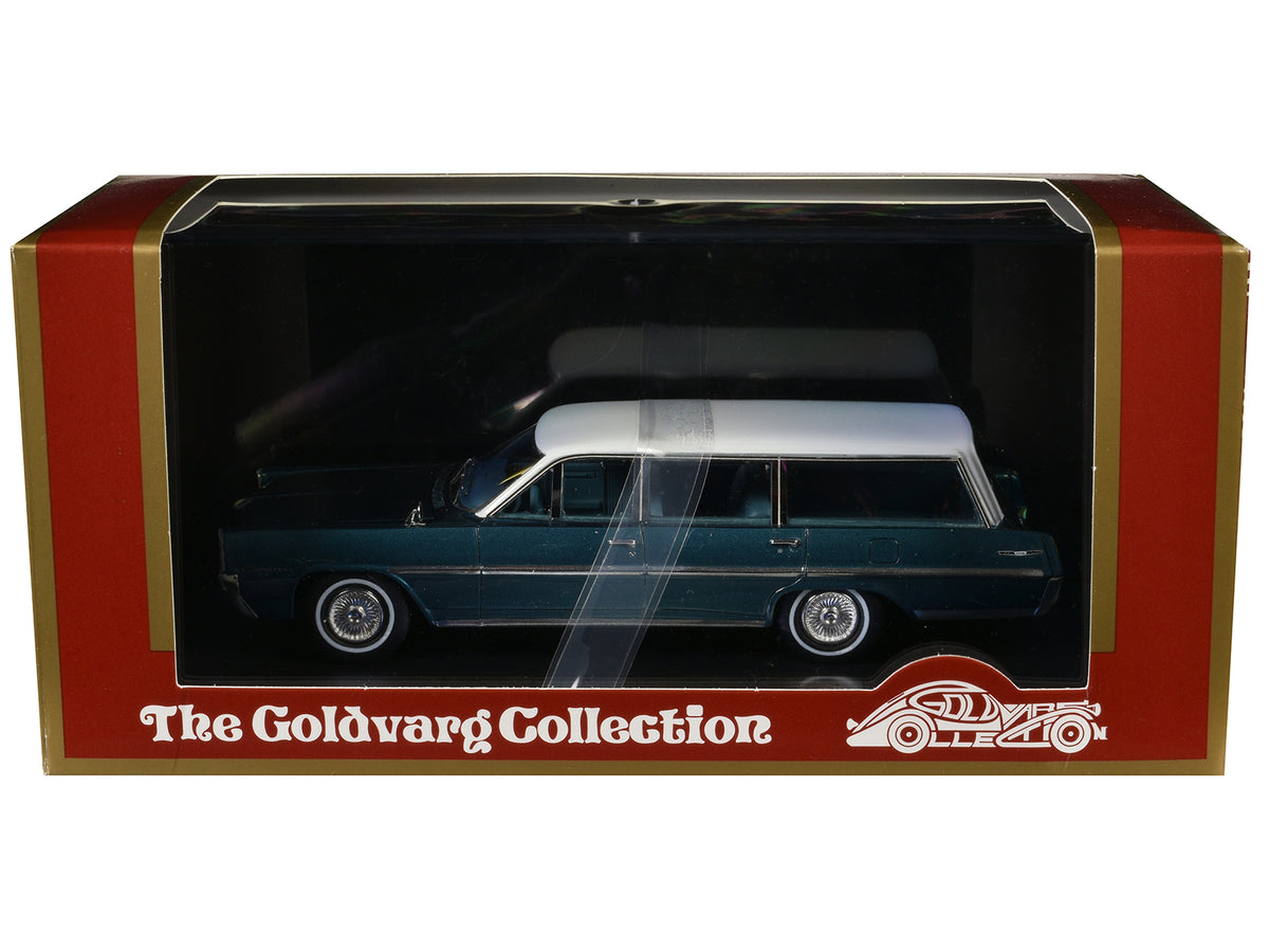 1964 Pontiac Safari Gulfstream Aqua Metallic with White Top and Blue Interior Limited Edition to 200 pieces Worldwide 1/43 Model Car