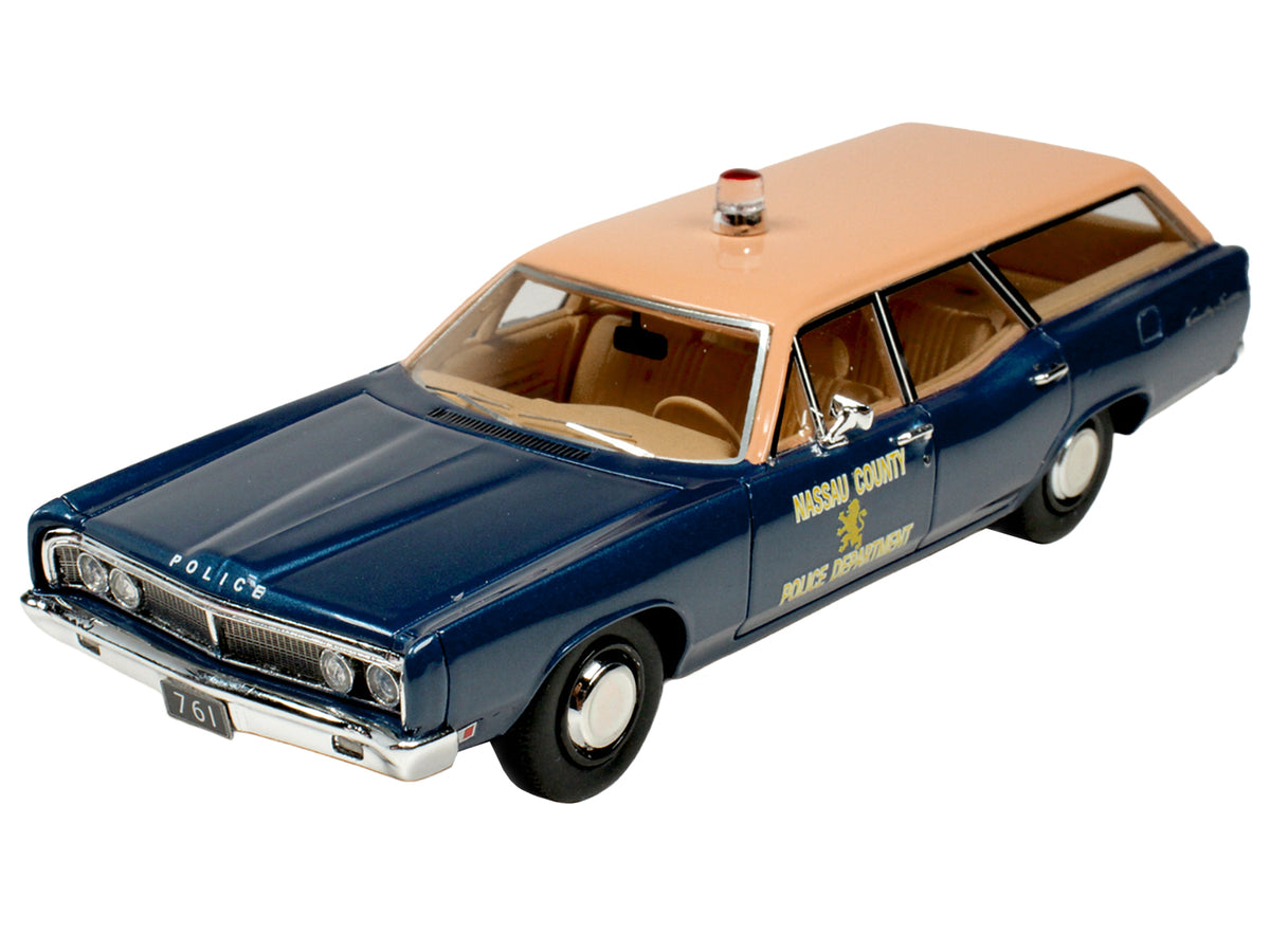 1970 Ford Country Squire Wagon Police Car "Nassau County Police Department" Blue and Tan Limited Edition to 200 pieces Worldwide 1/43 Model Car