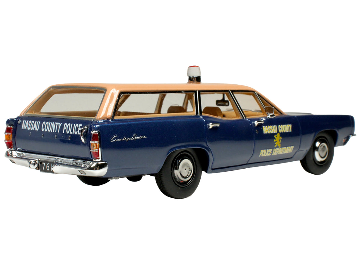 1970 Ford Country Squire Wagon Police Car "Nassau County Police Department" Blue and Tan Limited Edition to 200 pieces Worldwide 1/43 Model Car