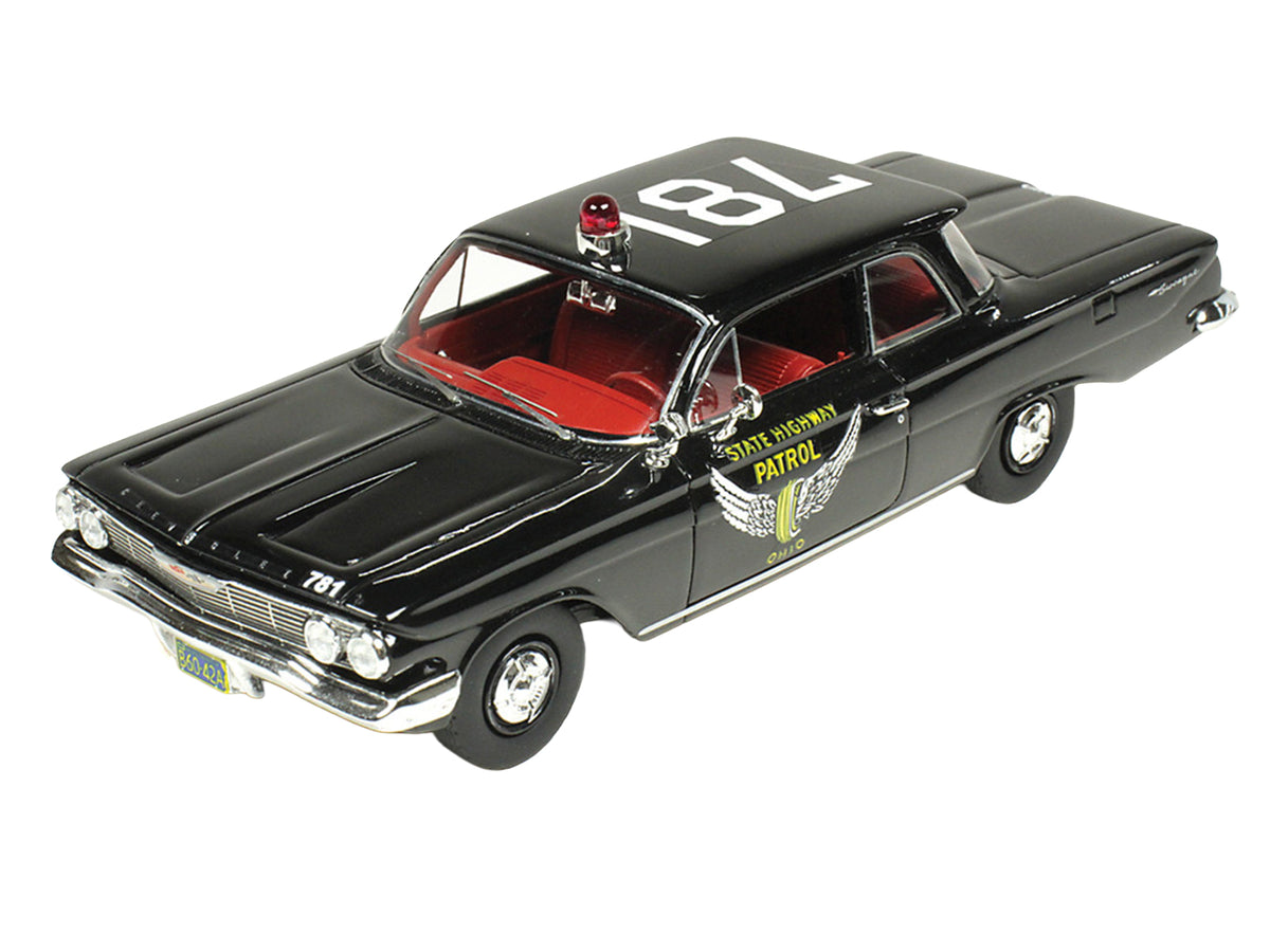 1961 Chevrolet Biscayne "Ohio State Highway Patrol" Black with Red Interior Limited Edition to 150 pieces Worldwide 1/43 Model Car