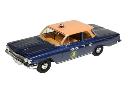 1961 Chevrolet Biscayne "Nassau County Police Department" Blue Metallic with Beige Top Limited Edition to 150 pieces Worldwide 1/43 Model Car