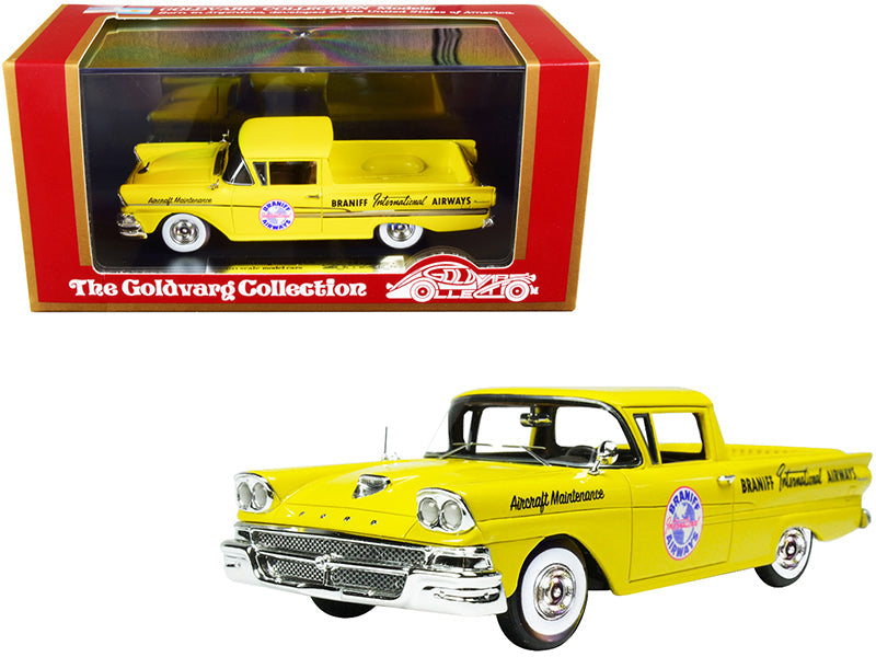 1958 Ford Ranchero Aircraft Maintenance Car Yellow "Braniff International Airways" Limited Edition to 125 pieces Worldwide 1/43 Model Car