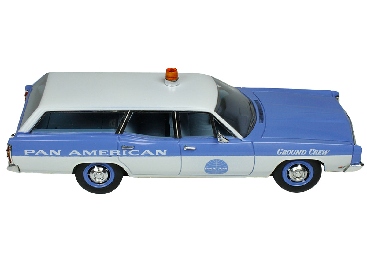 1970 Ford Galaxie Station Wagon Blue and White with Blue Interior "Pan-American Airlines Ground Crew" Limited Edition to 180 pieces Worldwide 1/43 Model Car