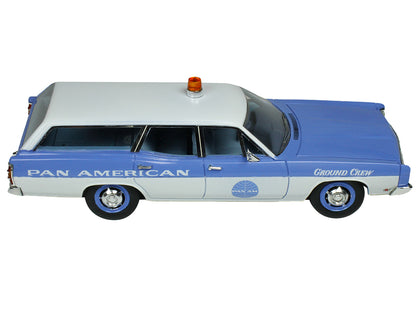 1970 Ford Galaxie Station Wagon Blue and White with Blue Interior "Pan-American Airlines Ground Crew" Limited Edition to 180 pieces Worldwide 1/43 Model Car