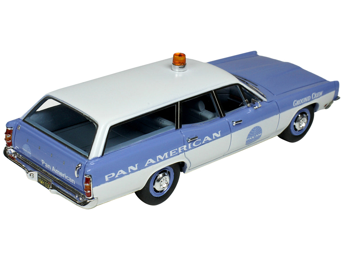 1970 Ford Galaxie Station Wagon Blue and White with Blue Interior "Pan-American Airlines Ground Crew" Limited Edition to 180 pieces Worldwide 1/43 Model Car