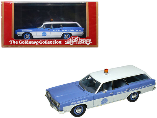 1970 Ford Galaxie Station Wagon Blue and White with Blue Interior "Pan-American Airlines Ground Crew" Limited Edition to 180 pieces Worldwide 1/43 Model Car