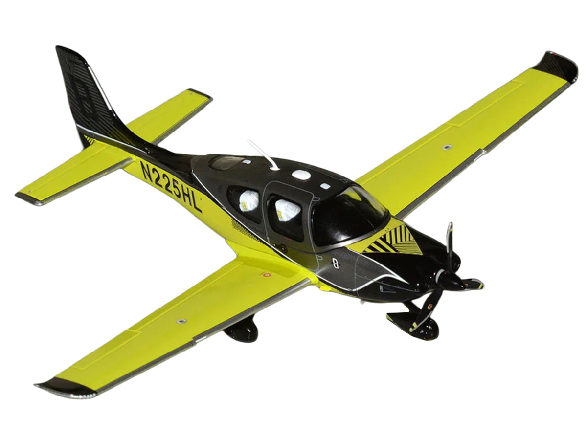 Cirrus SR22T Composite Aircraft (N225HL) Black and Neon Green "Gemini General Aviation" Series 1/72 Diecast Model