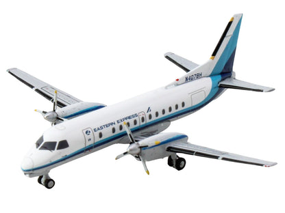 Saab 340B Commercial Aircraft "Eastern Express" (N407BH) White with Blue Stripes 1/400 Diecast Model Airplane