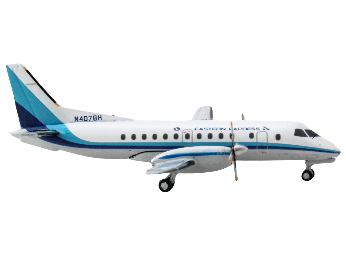 Saab 340B Commercial Aircraft "Eastern Express" (N407BH) White with Blue Stripes 1/400 Diecast Model Airplane