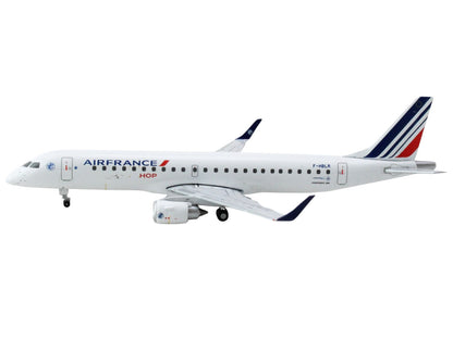 Embraer ERJ-190 Commercial Aircraft "Air France Hop" (F-HBLR) White with Striped Tail 1/400 Diecast Model Airplane