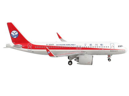 Airbus A320neo Commercial Aircraft "Sichuan Airlines" White with Red Stripes and Tail 1/400 Diecast Model Airplane