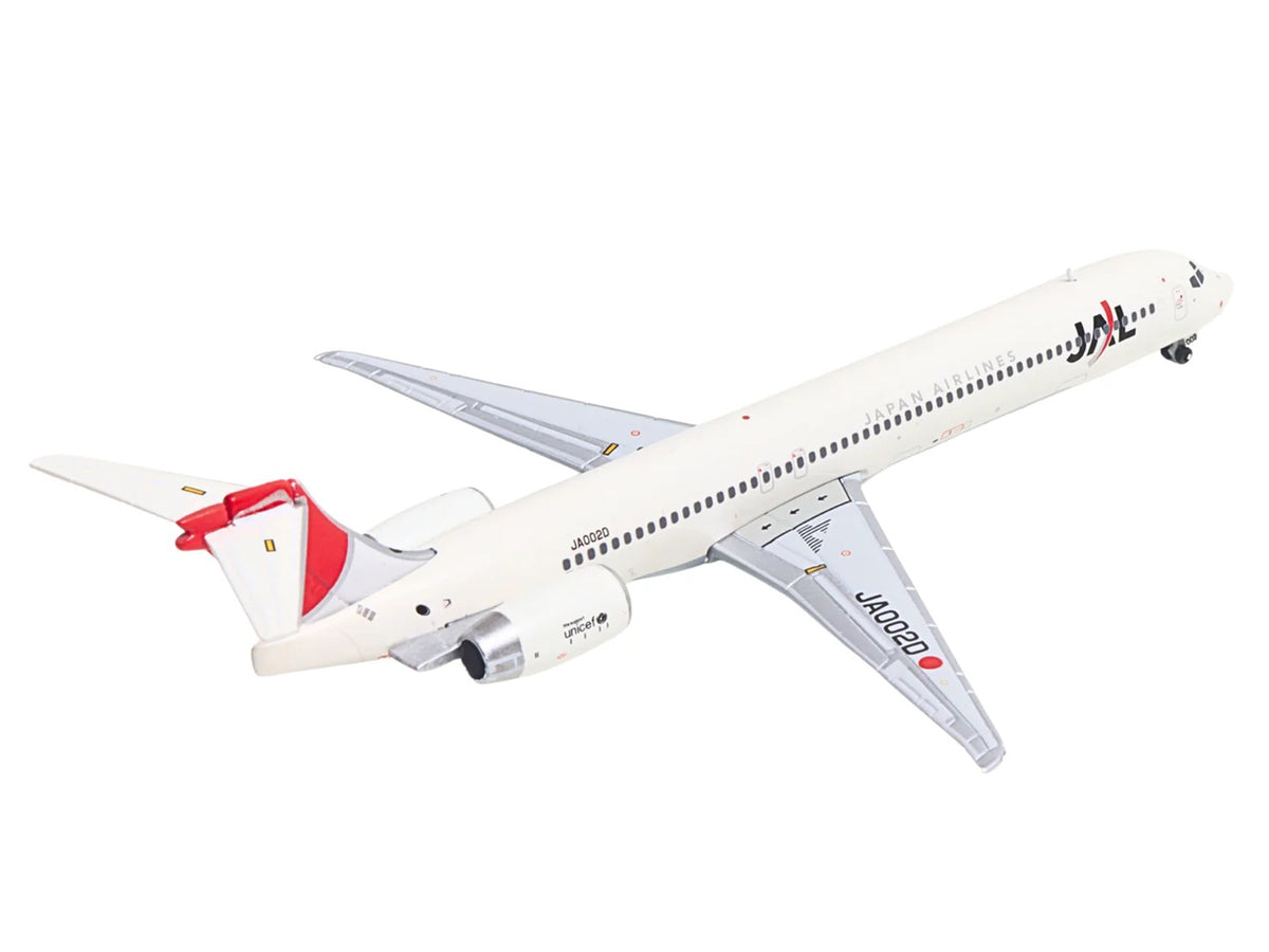 McDonnell Douglas MD-90 Commercial Aircraft "Japan Airines" (JA002D) White with Red Tail 1/400 Diecast Model Airplane