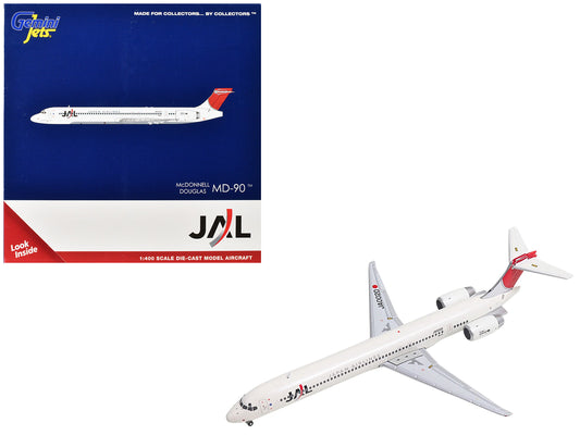 McDonnell Douglas MD-90 Commercial Aircraft "Japan Airines" (JA002D) White with Red Tail 1/400 Diecast Model Airplane
