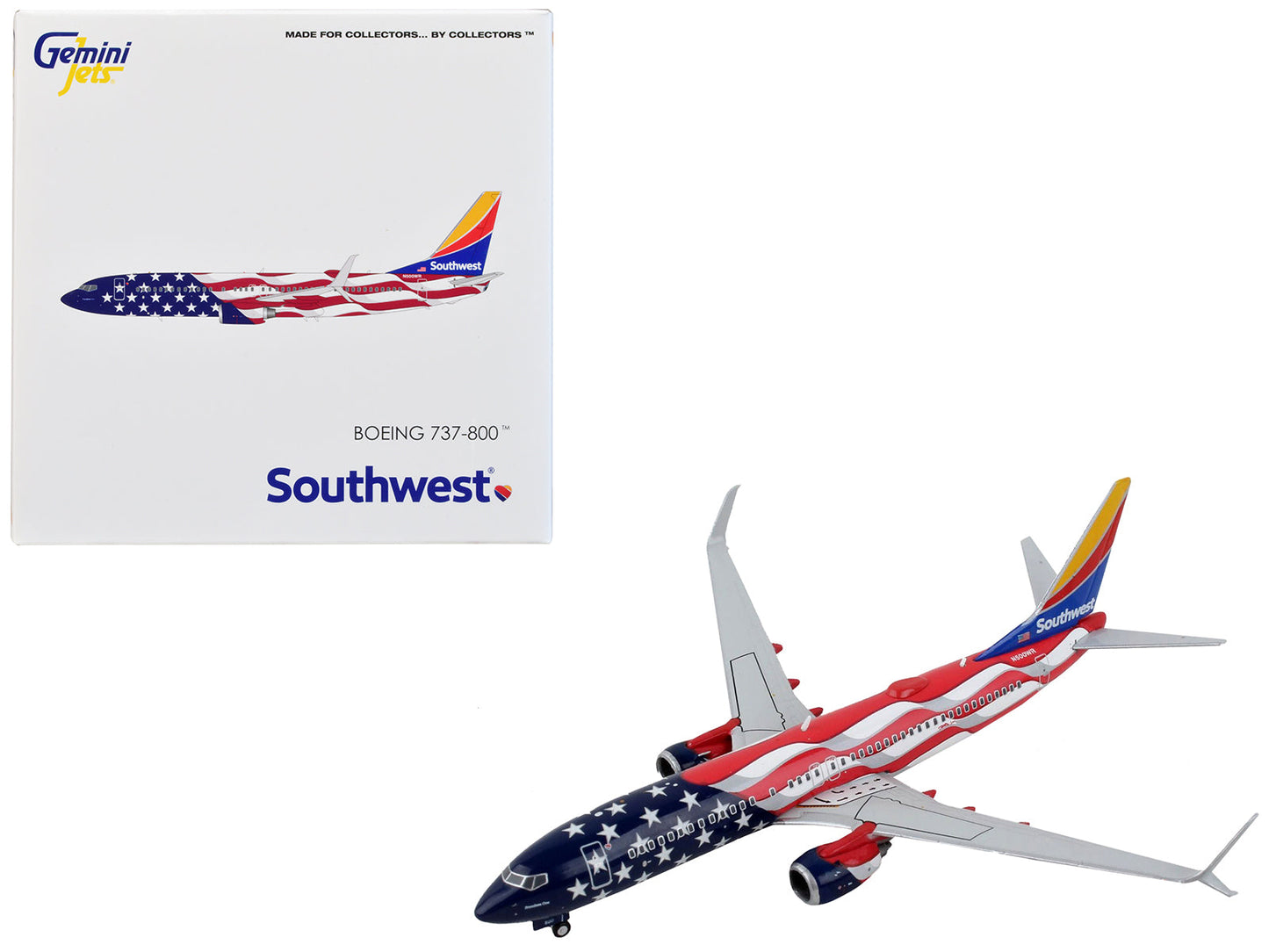 Boeing 737-800 Commercial Aircraft "Southwest Airlines - Freedom One" United States Flag Livery 1/400 Diecast Model Airplane
