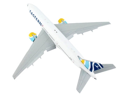 Boeing 777-200ER Commercial Aircraft with Flaps Down "Eastern Air Lines" White with Striped Tail 1/400 Diecast Model Airplane