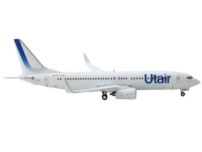 Boeing 737-800 Commercial Aircraft "Utair" White with Blue Tail Stripes 1/400 Diecast Model Airplane