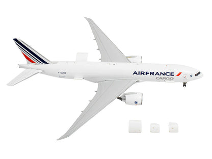 Boeing 777F Commercial Aircraft "Air France Cargo" (F-GUOC) White with Red and Blue Striped Tail "Interactive Series" 1/400 Diecast Model Airplane
