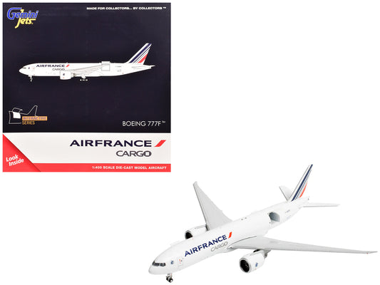 Boeing 777F Commercial Aircraft "Air France Cargo" (F-GUOC) White with Red and Blue Striped Tail "Interactive Series" 1/400 Diecast Model Airplane