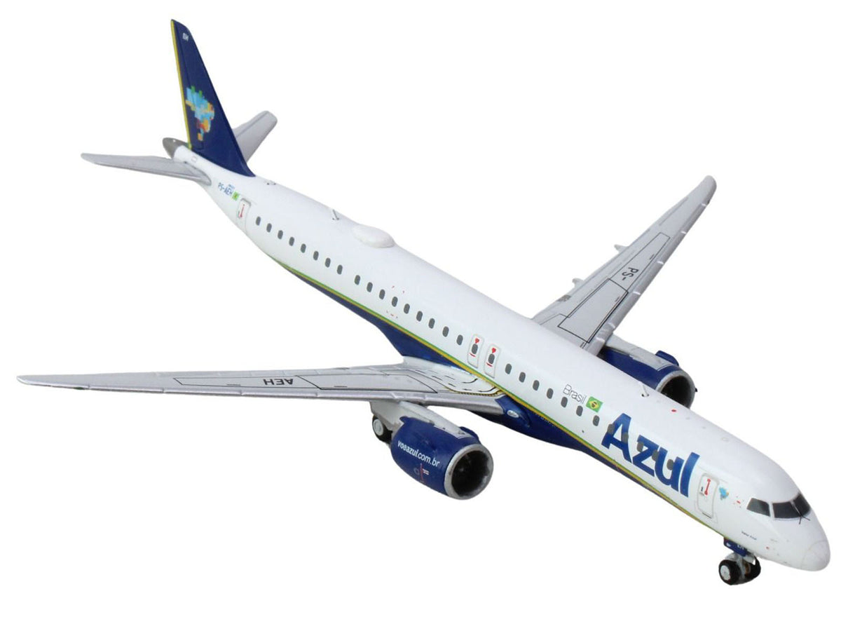Embraer E195-E2 Commercial Aircraft "Azul Brazilian Airlines" (PS-AEH) White with Blue Tail 1/400 Diecast Model Airplane