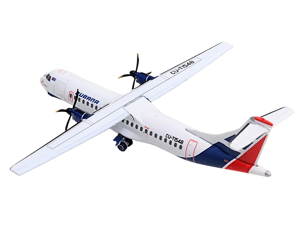 ATR 72-200 Commercial Aircraft "Cubana Airlines" (CU-T1548) White with Red and Blue Stripes 1/400 Diecast Model Airplane