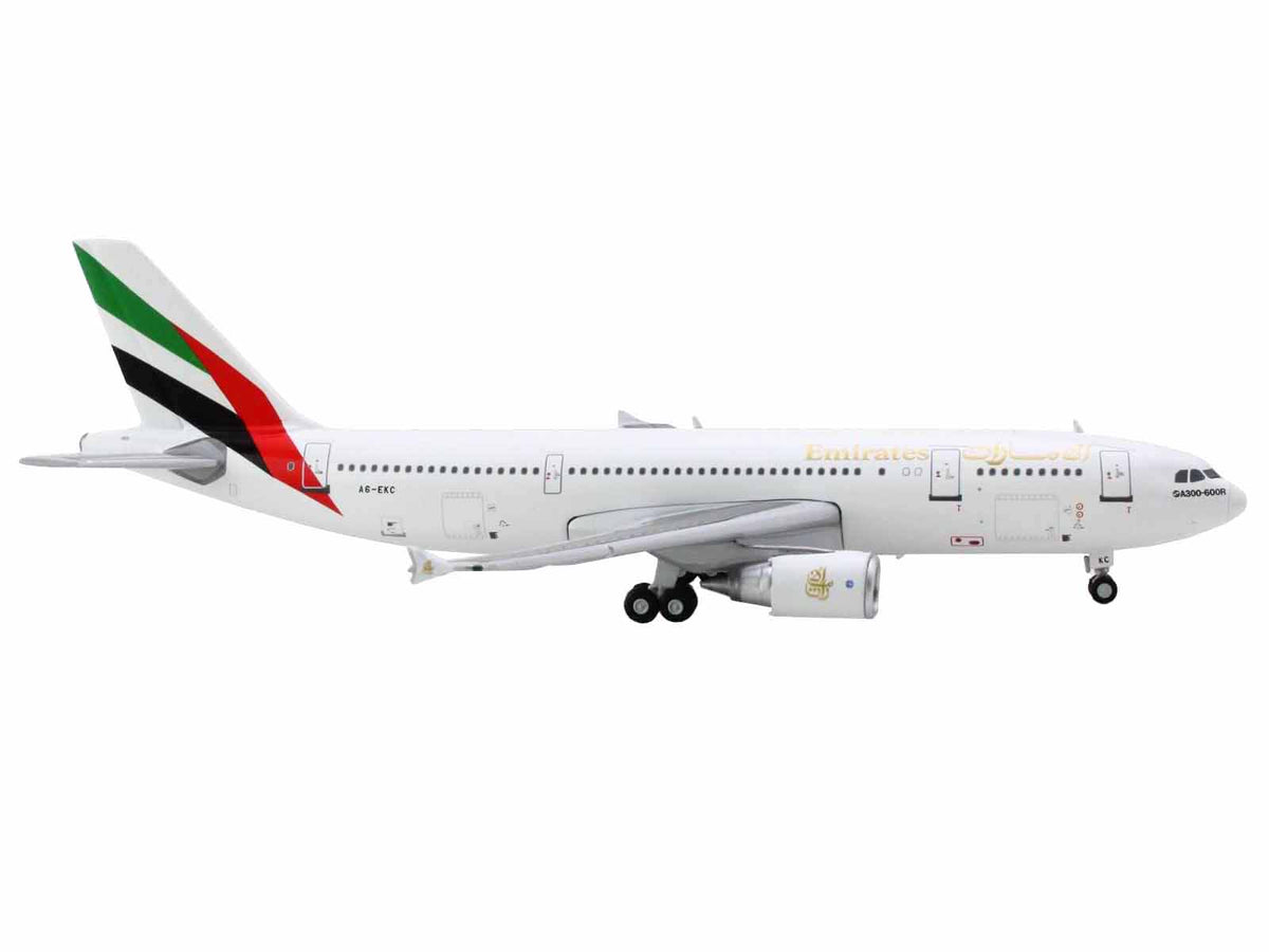 Airbus A300-600R Commercial Aircraft "Emirates Airlines" (A6-EKC) White with Striped Tail 1/400 Diecast Model Airplane