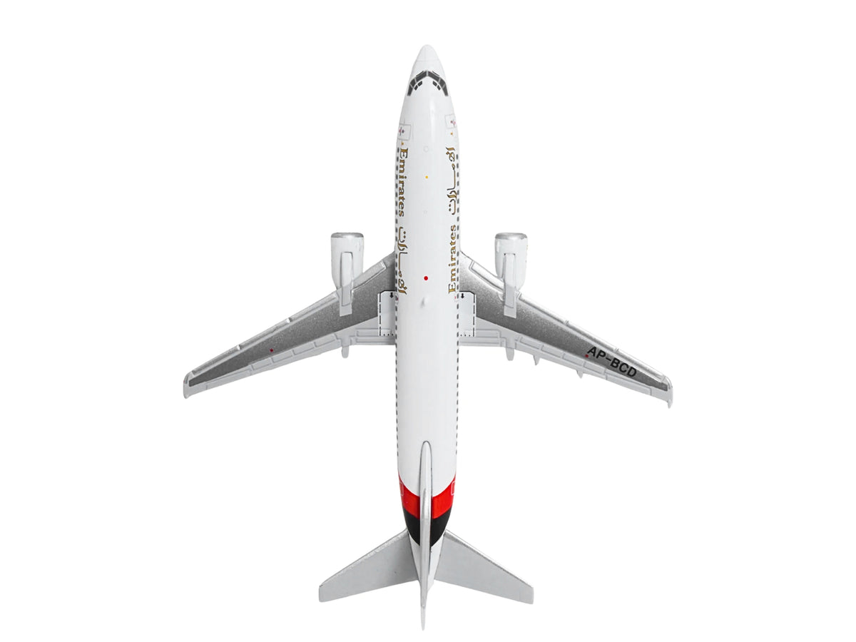 Boeing 737-300 Commercial Aircraft "Emirates Airlines" (AP-BCD) White with Striped Tail 1/400 Diecast Model
