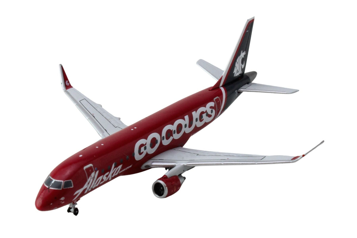 Embraer ERJ-175 Commercial Aircraft "Alaska Airlines/Horizon - Washington State Cougars" (N661QX) Red with Gray Tail 1/400 Diecast Model Airplane