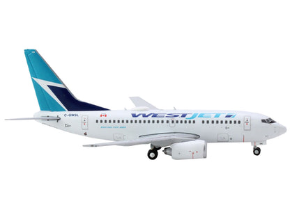 Boeing 737-600 Commercial Aircraft "Westjet Airlines" (C-GWSL) White with Blue Tail 1/400 Diecast Model Airplane