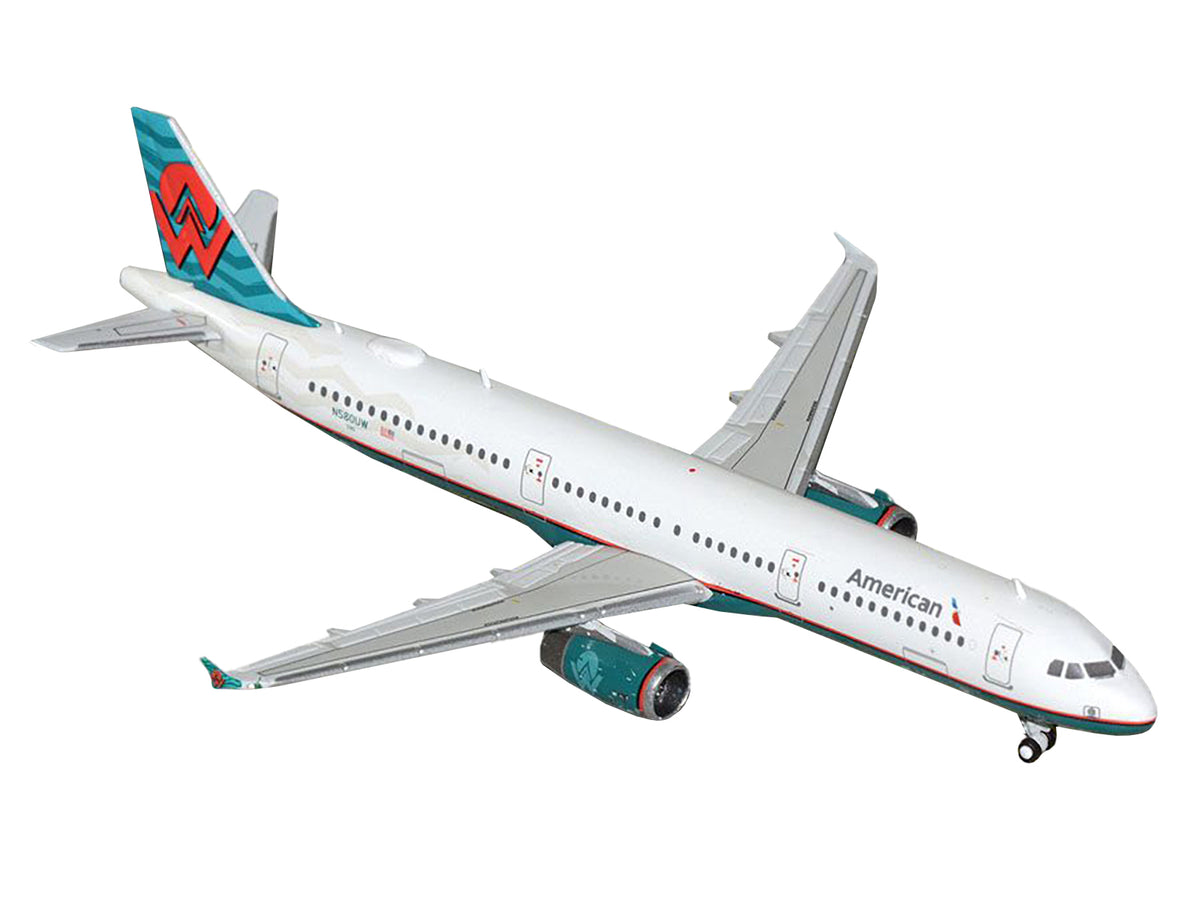 Airbus A321 Commercial Aircraft "American Airlines - America West Heritage Jet" (N580UW) White with Tail Graphics 1/400 Diecast Model Airplane