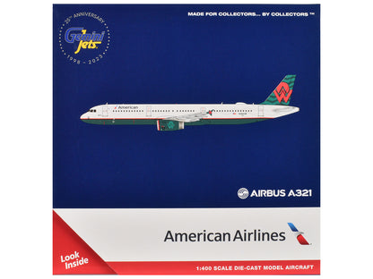 Airbus A321 Commercial Aircraft "American Airlines - America West Heritage Jet" (N580UW) White with Tail Graphics 1/400 Diecast Model Airplane