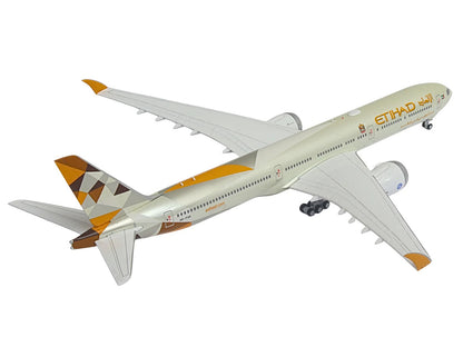 Boeing 777-9 Commercial Aircraft "Etihad Airways" (A6-FAA) Beige with Tail Graphics 1/400 Diecast Model Airplane
