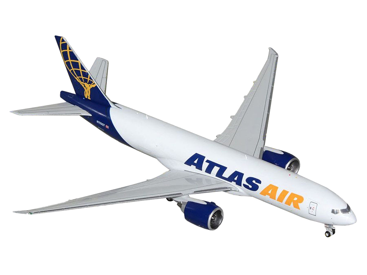 Boeing 777-200LR Commercial Aircraft "Atlas Air" (N703GT) White with Blue Tail 1/400 Diecast Model Airplane