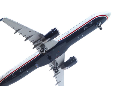 Airbus A321 Commercial Aircraft "American Airlines - US Airways Heritage Jet" (N578UW) White with Blue Tail 1/400 Diecast Model Airplane