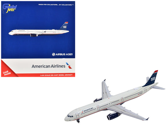 Airbus A321 Commercial Aircraft "American Airlines - US Airways Heritage Jet" (N578UW) White with Blue Tail 1/400 Diecast Model Airplane