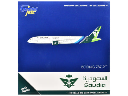 Boeing 787-9 Commercial Aircraft "Saudia Airline" (HZ-ARB) White with Tail Graphics 1/400 Diecast Model Airplane