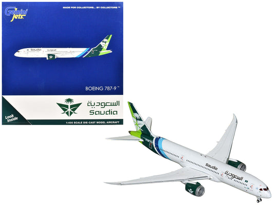 Boeing 787-9 Commercial Aircraft "Saudia Airline" (HZ-ARB) White with Tail Graphics 1/400 Diecast Model Airplane