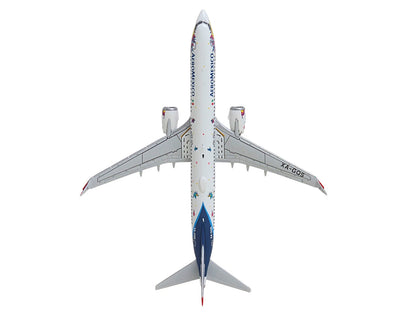 Boeing 737 MAX 9 Commercial Aircraft "Aeromexico - Kukulcan" (XA-GQS) White with Graphics and Blue Tail 1/400 Diecast Model